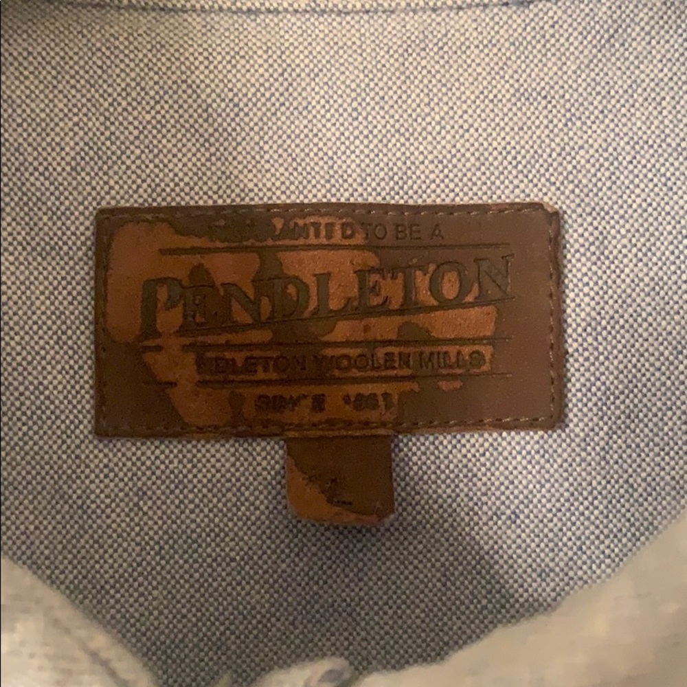 Vintage Pendleton Oxford w/Embroidered Cowboy Sz L - Picture 3 of 6